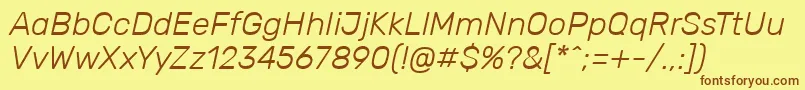 fuente RubikLightitalic – Fuentes Marrones Sobre Fondo Amarillo