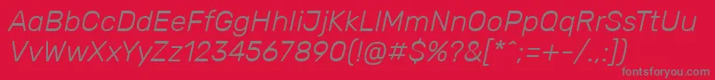 RubikLightitalic Font – Gray Fonts on Red Background