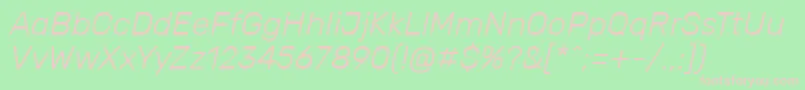 RubikLightitalic Font – Pink Fonts on Green Background