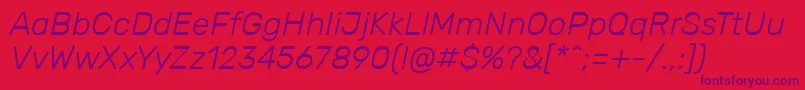 Más sobre la fuente RubikLightitalic fuente RubikLightitalic – Fuentes Moradas Sobre Fondo Rojo