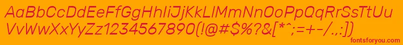 RubikLightitalic Font – Red Fonts on Orange Background