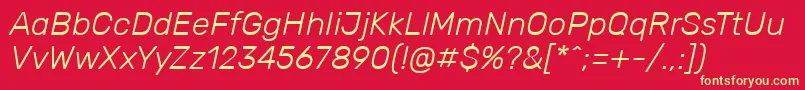 RubikLightitalic Font – Yellow Fonts on Red Background