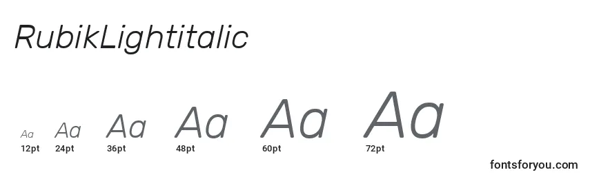 RubikLightitalic Font Sizes