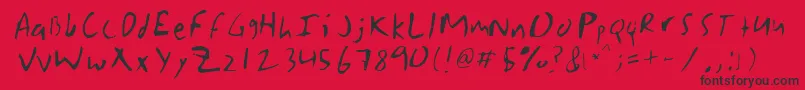 Fonte Grasko – fontes pretas em um fundo vermelho