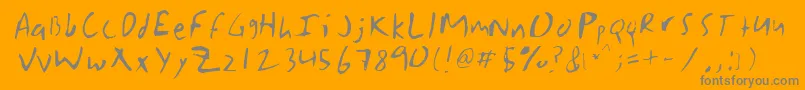 Grasko-Schriftart – Graue Schriften auf orangefarbenem Hintergrund