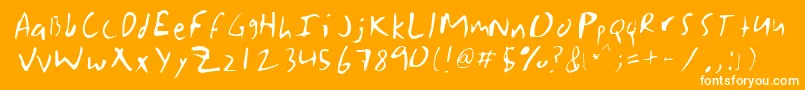 Fonte Grasko – fontes brancas em um fundo laranja