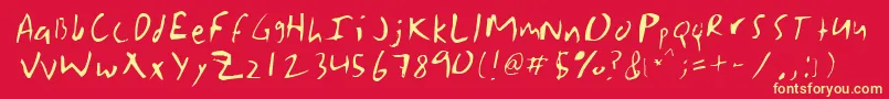 Fonte Grasko – fontes amarelas em um fundo vermelho