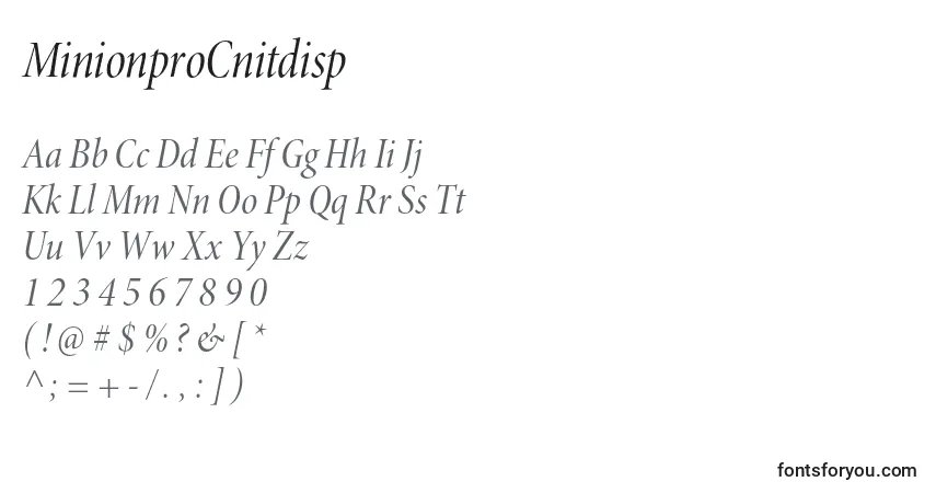 A fonte MinionproCnitdisp – alfabeto, números, caracteres especiais