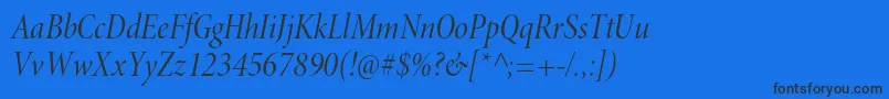 MinionproCnitdisp Font – Black Fonts on Blue Background