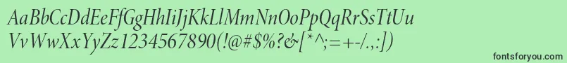 MinionproCnitdisp Font – Black Fonts on Green Background