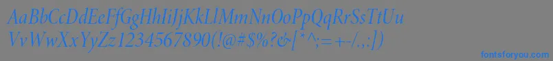 MinionproCnitdisp-Schriftart – Blaue Schriften auf grauem Hintergrund