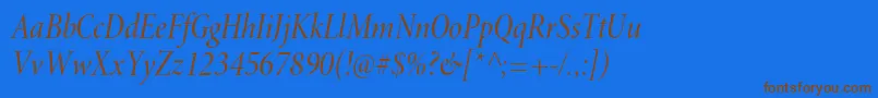 MinionproCnitdisp Font – Brown Fonts on Blue Background