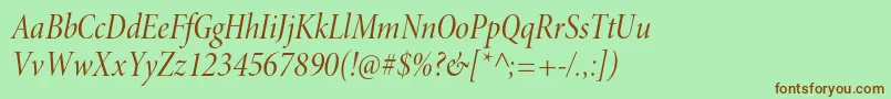 MinionproCnitdisp Font – Brown Fonts on Green Background