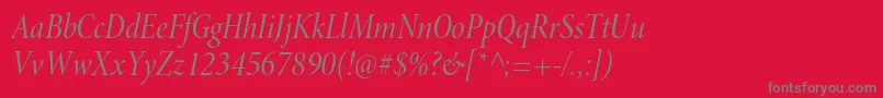 MinionproCnitdisp Font – Gray Fonts on Red Background