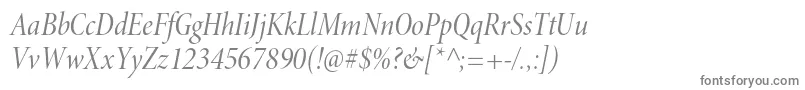 MinionproCnitdisp-fontti – harmaat kirjasimet valkoisella taustalla