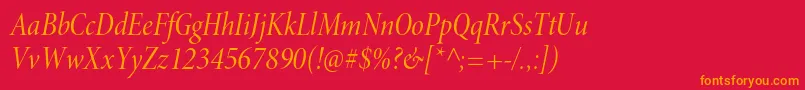 MinionproCnitdisp Font – Orange Fonts on Red Background