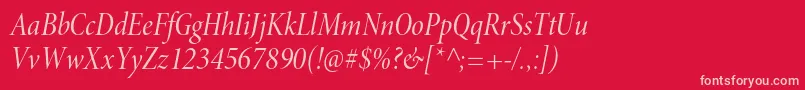 MinionproCnitdisp Font – Pink Fonts on Red Background