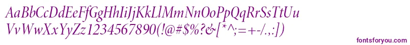 MinionproCnitdisp Font – Purple Fonts on White Background