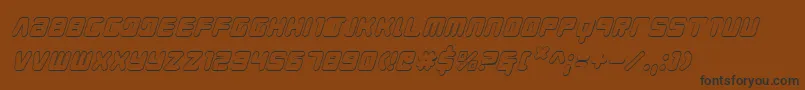 Шрифт YoungTechs3DItalic – чёрные шрифты на коричневом фоне