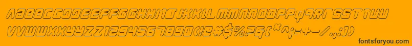 YoungTechs3DItalic-Schriftart – Schwarze Schriften auf orangefarbenem Hintergrund