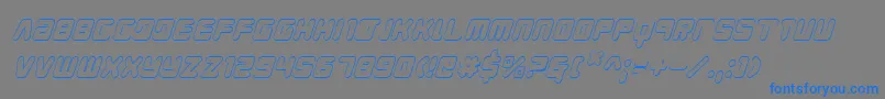 YoungTechs3DItalic-Schriftart – Blaue Schriften auf grauem Hintergrund
