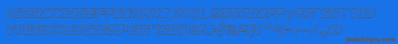 YoungTechs3DItalic Font – Brown Fonts on Blue Background
