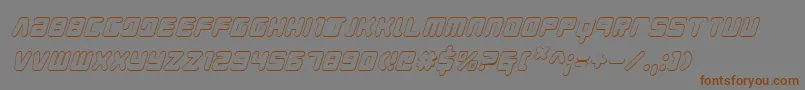 YoungTechs3DItalic Font – Brown Fonts on Gray Background