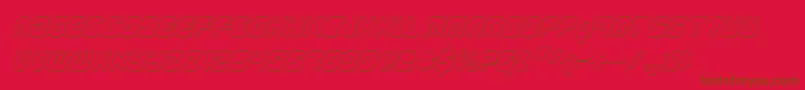 YoungTechs3DItalic Font – Brown Fonts on Red Background
