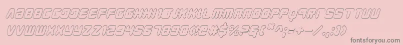 フォントYoungTechs3DItalic – ピンクの背景に灰色の文字
