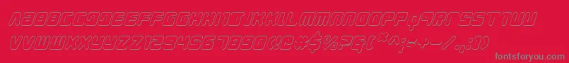 フォントYoungTechs3DItalic – 赤い背景に灰色の文字