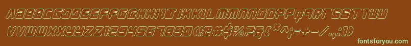 YoungTechs3DItalic Font – Green Fonts on Brown Background