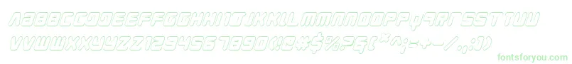 YoungTechs3DItalic Font – Green Fonts on White Background