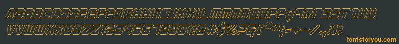 フォントYoungTechs3DItalic – 黒い背景にオレンジの文字