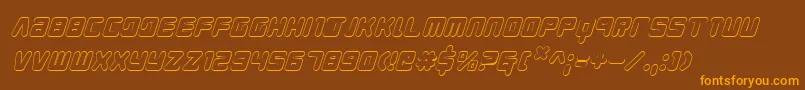 YoungTechs3DItalic Font – Orange Fonts on Brown Background