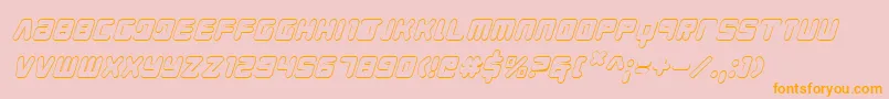 YoungTechs3DItalic-Schriftart – Orangefarbene Schriften auf rosa Hintergrund
