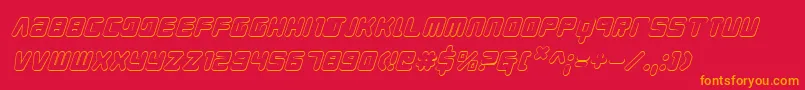 YoungTechs3DItalic Font – Orange Fonts on Red Background