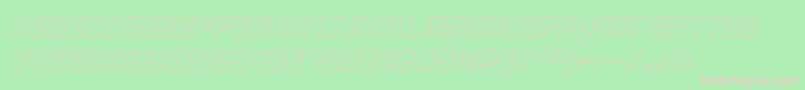 YoungTechs3DItalic Font – Pink Fonts on Green Background