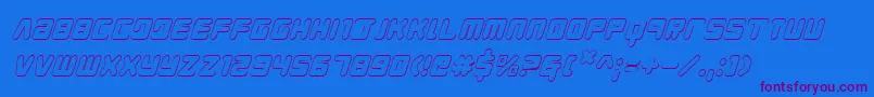 YoungTechs3DItalic Font – Purple Fonts on Blue Background