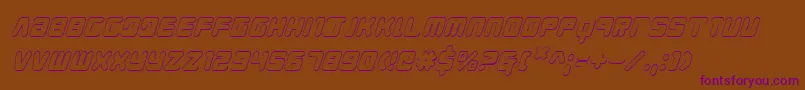 YoungTechs3DItalic-Schriftart – Violette Schriften auf braunem Hintergrund