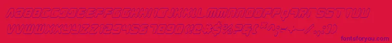 YoungTechs3DItalic Font – Purple Fonts on Red Background