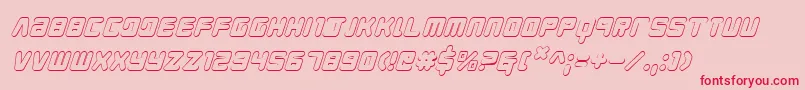 フォントYoungTechs3DItalic – ピンクの背景に赤い文字