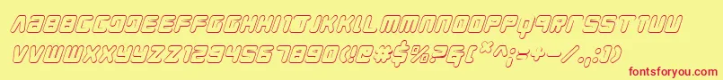 Шрифт YoungTechs3DItalic – красные шрифты на жёлтом фоне