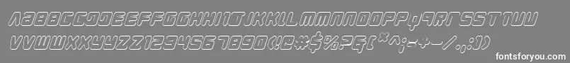 YoungTechs3DItalic Font – White Fonts on Gray Background