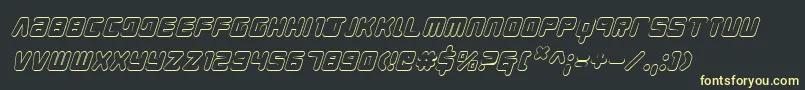 YoungTechs3DItalic Font – Yellow Fonts on Black Background