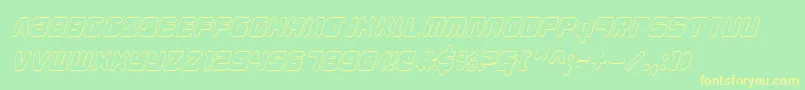 YoungTechs3DItalic Font – Yellow Fonts on Green Background