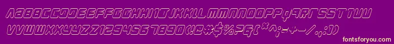 YoungTechs3DItalic Font – Yellow Fonts on Purple Background