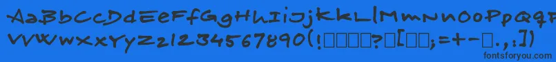 Skitserfineliner Font – Black Fonts on Blue Background