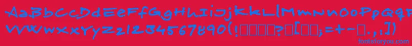 Skitserfineliner Font – Blue Fonts on Red Background