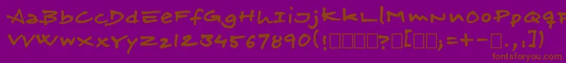 Skitserfineliner Font – Brown Fonts on Purple Background