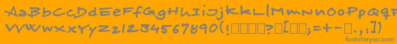 Skitserfineliner-Schriftart – Graue Schriften auf orangefarbenem Hintergrund